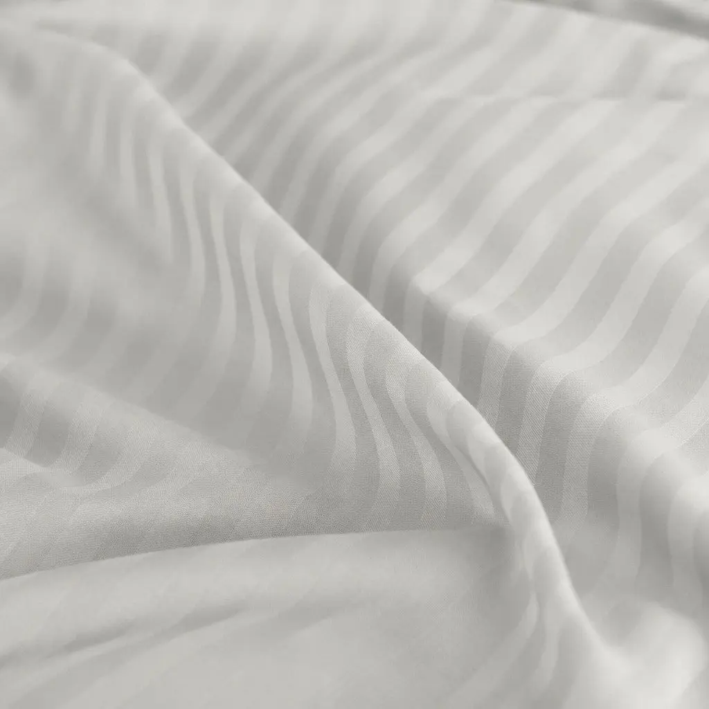 Sheet Set Queen Damask Stripe 1200 Thread Count Sateen Bed Sheets Pillowcases