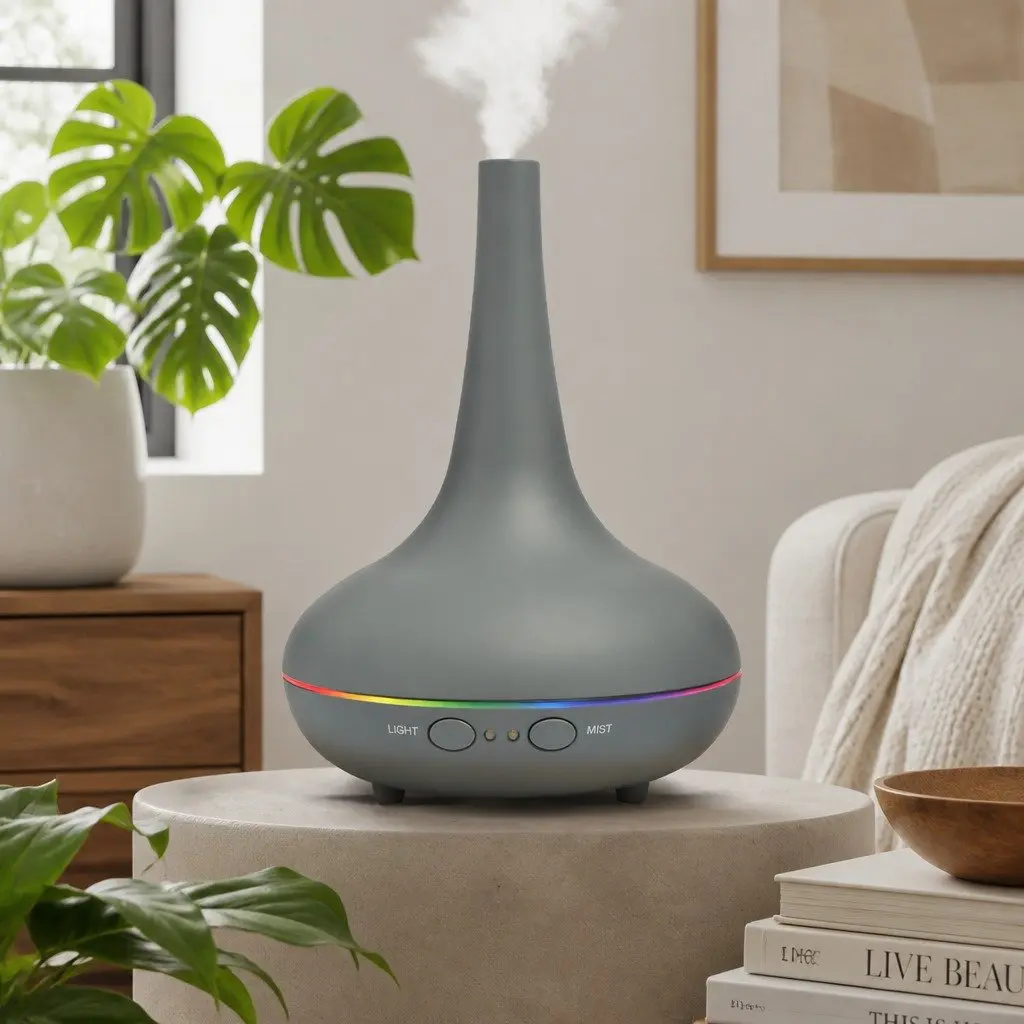 Ultrasonic Aroma Diffuser Humidifier 200ml Cool Grey