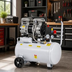 Air Compressor 24L Tank Portable Quiet Oil-Free Tyre Inflator Electric Power