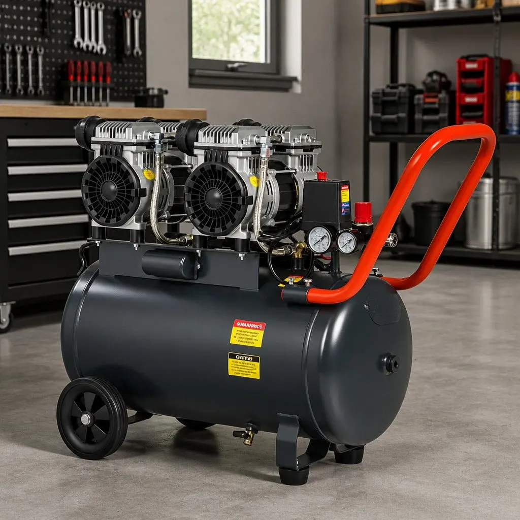 50L Air Compressor 3.0HP Oil-Free Portable Tyre Inflator Quiet 200L/Min Spray