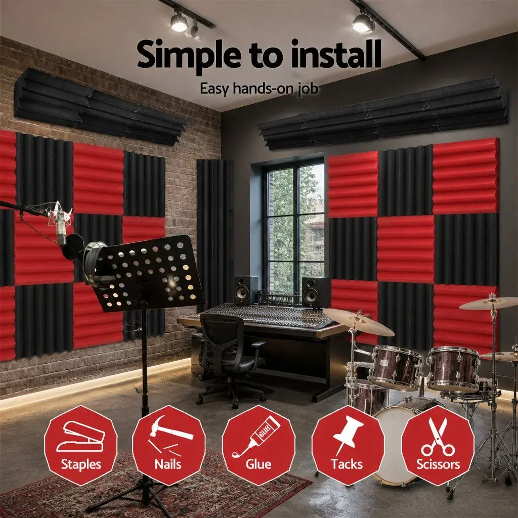 Corner Bass Trap Acoustic Foam 12cm x 17cm x 24cm Black 40 Piece