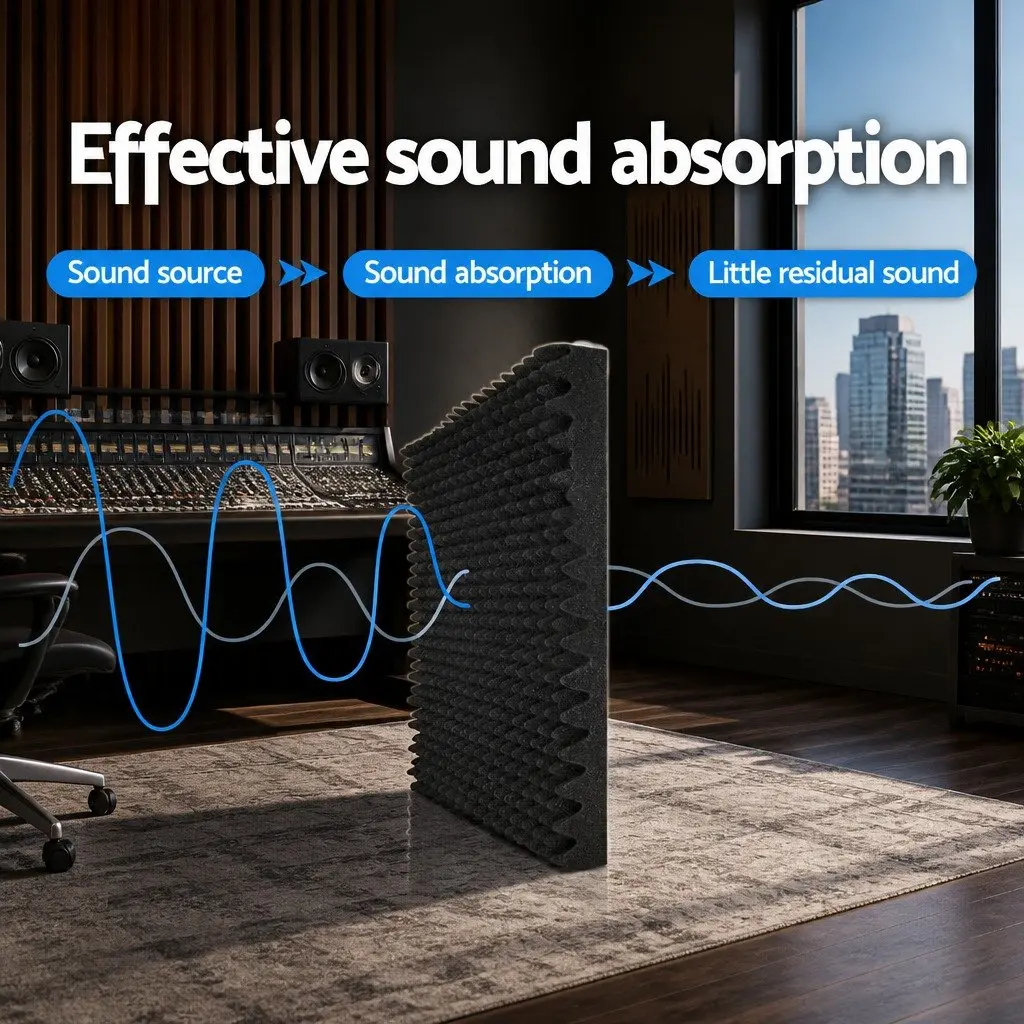 Acoustic Foam Panels 40pcs 50x50x5cm Eggshell Sound Absorption Soundproofing