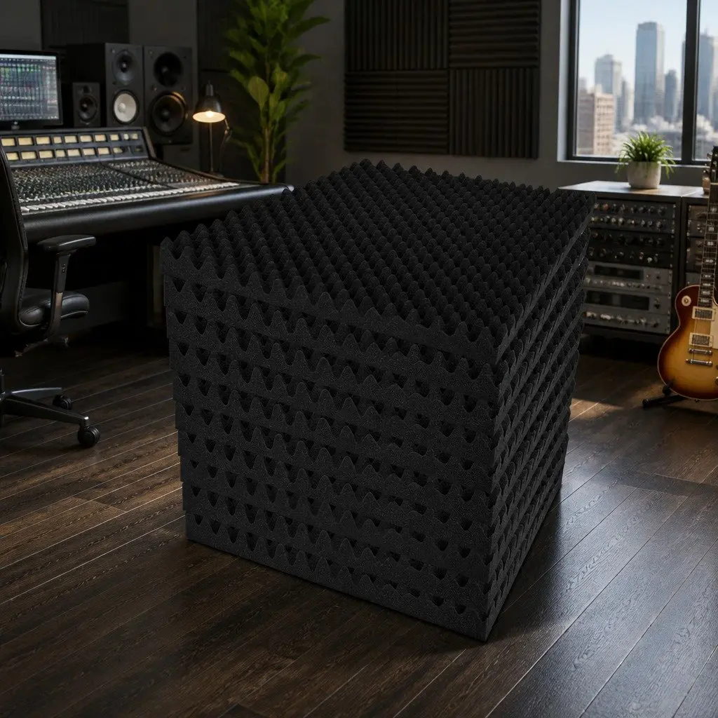 Acoustic Foam Panels 40pcs 50x50x5cm Eggshell Sound Absorption Soundproofing