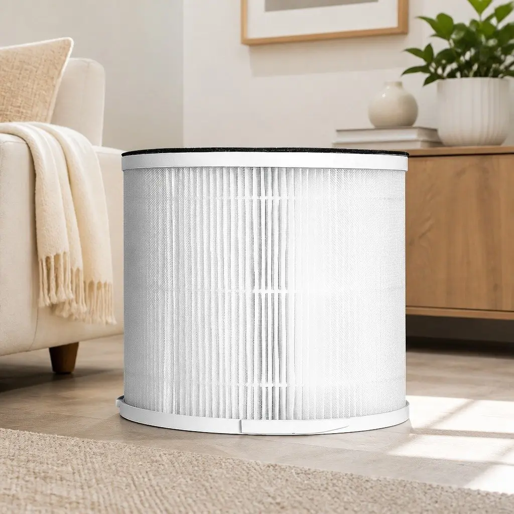 Air Purifier Filter 3-Layer Photocatalyst HEPA System 17cm Diameter 15cm Height