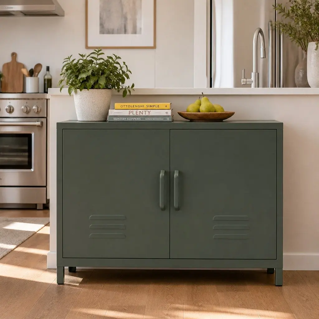 Buffet Sideboard Cold Rolled Steel 100cm Green