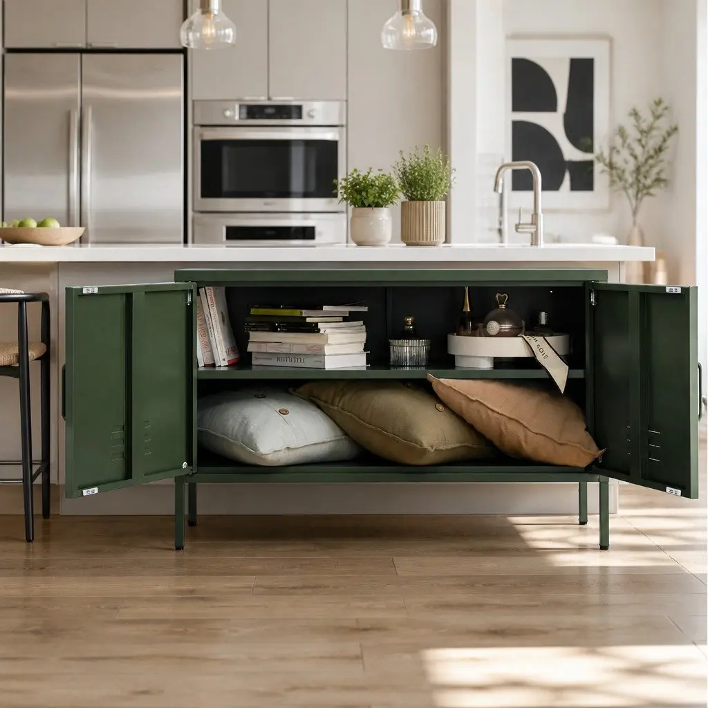 Buffet Sideboard Cold Rolled Steel 100cm Green