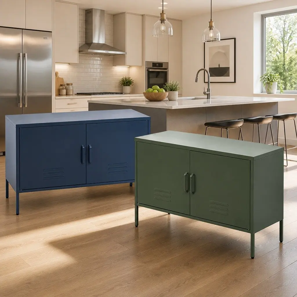 Buffet Sideboard Cold Rolled Steel 100cm Green