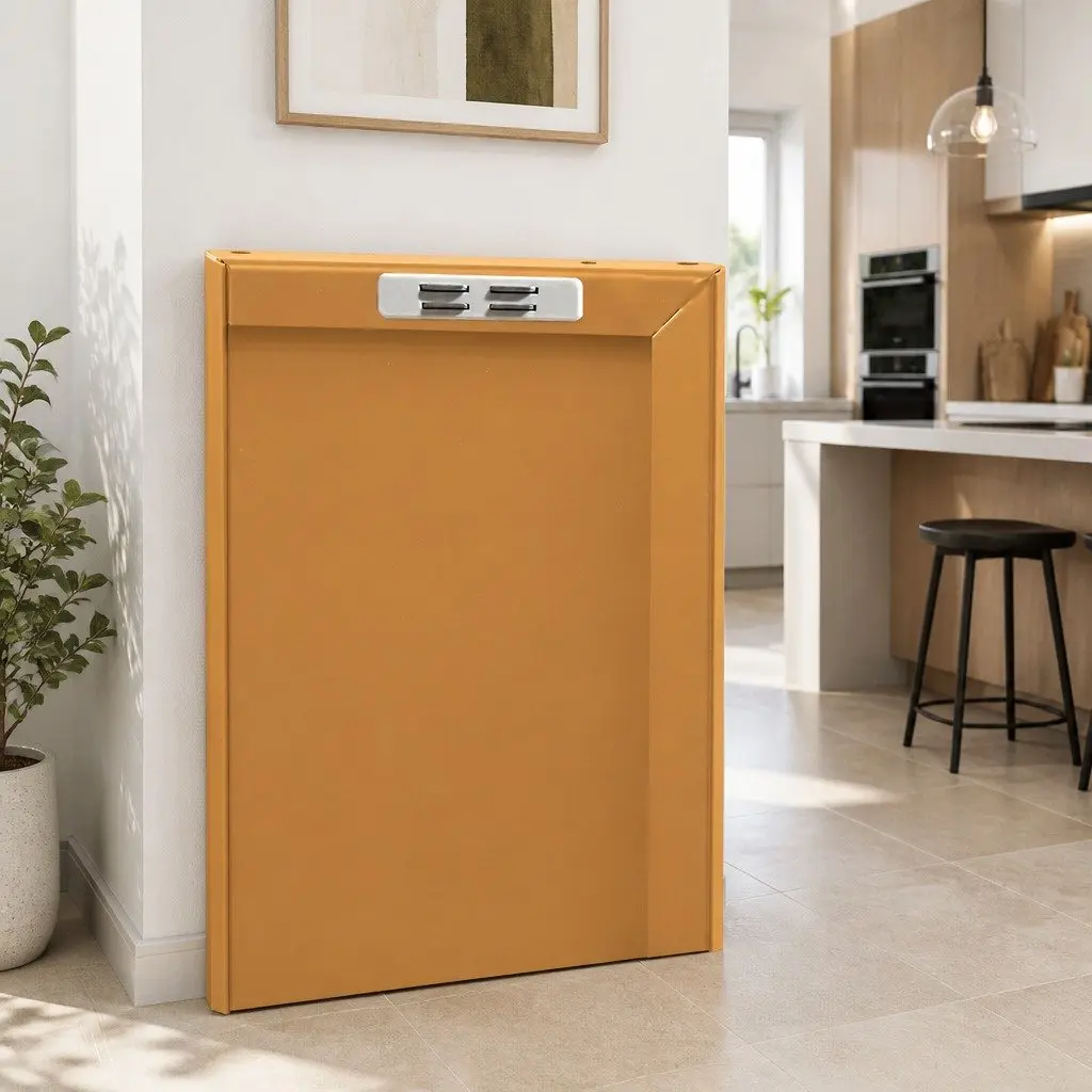 Metal Buffet Sideboard Cabinet Cold Rolled Steel 100cm Yellow
