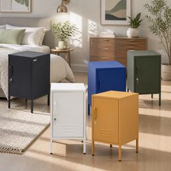 Versatile Green Bedside Locker for Home Organization