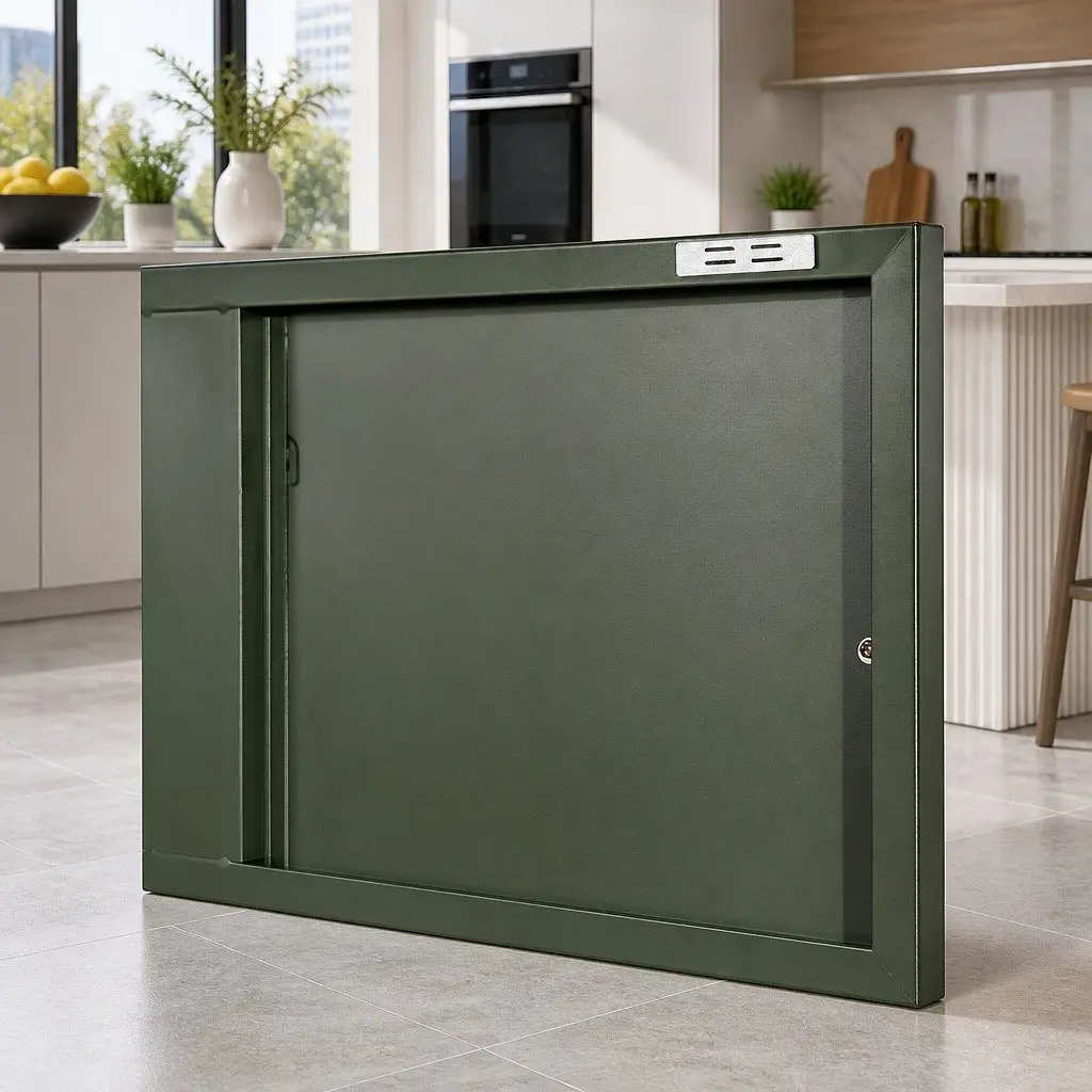 Green Metal Sideboard Cabinet Storage Dining Room Double Shelf 60cm W x 40cm D x 101.5cm H