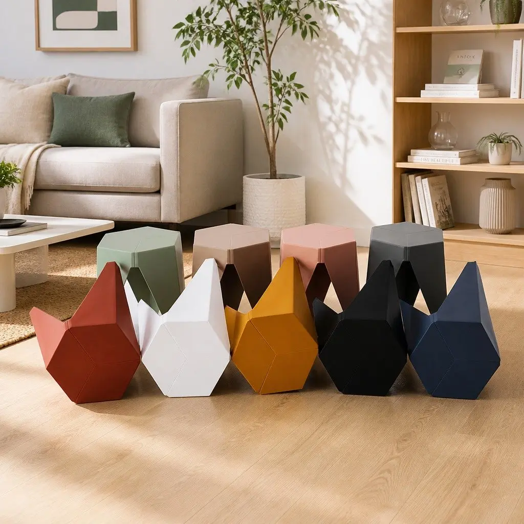 Bar Stools Stackable Polypropylene 36cm x 32cm x 45cm Black