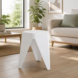 Bar Stools Puzzle Design Set of 2 Stackable Seat White Modern Living Room