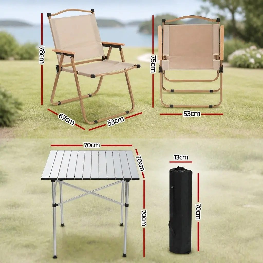 3-Piece Picnic Table and Chairs Set