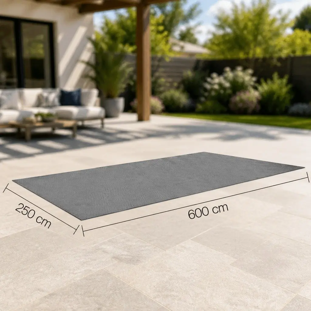 Caravan Floor Mat 600GSM Mesh 6x2.5M Grey Outdoor Camping