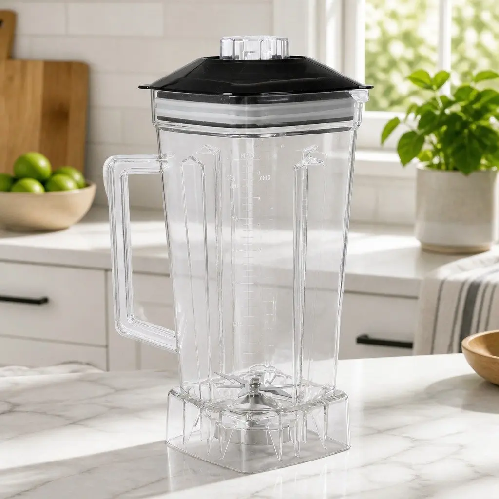 Commercial Blender 2L Food-grade Polycarbonate White 1800W with 10 Speed Settings and 6 Stainless Steel Blades