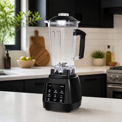 Commercial Blender 2L Jug Mixer 10 Speed Touch Panel Display Black Kitchen