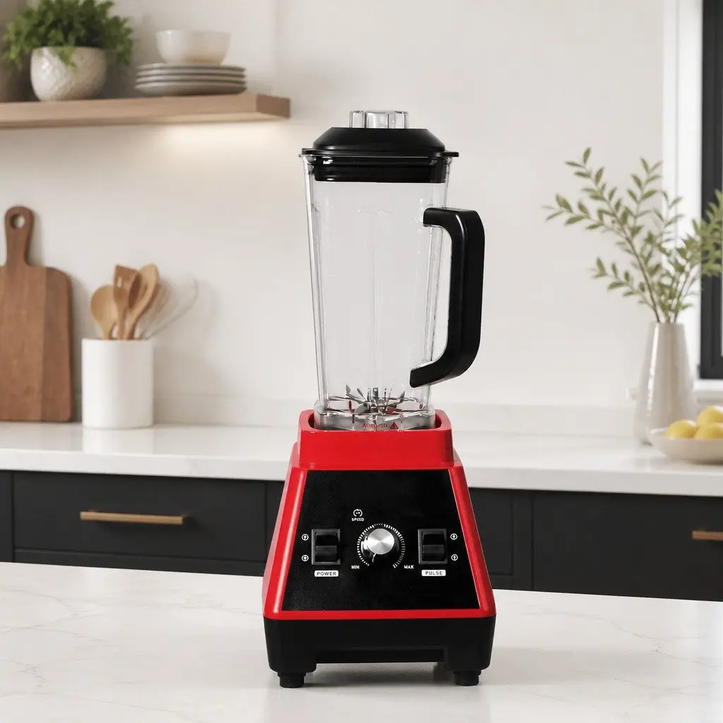 Commercial Blender 2L High-Torque 1600W Stainless Steel Blades Red