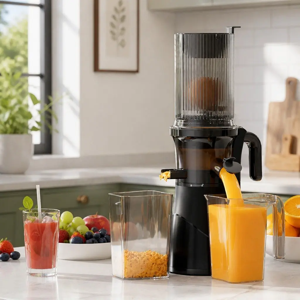 Cold Press Juicer Electric 200W Stainless Steel 12cm Black