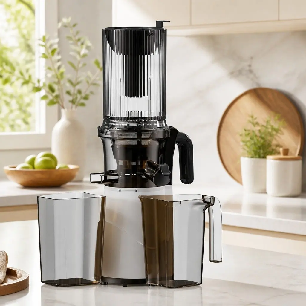 Cold Press Juicer Masticating Stainless Steel 1L White