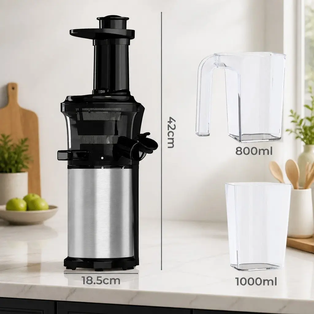 Slow Juicer Cold Press Juice Extractor 150W Black PC Body