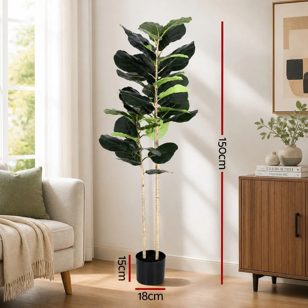 Artificial Tree Faux Fiddle 150cm Green Indoor Decoration Life-like Plant Home Garden