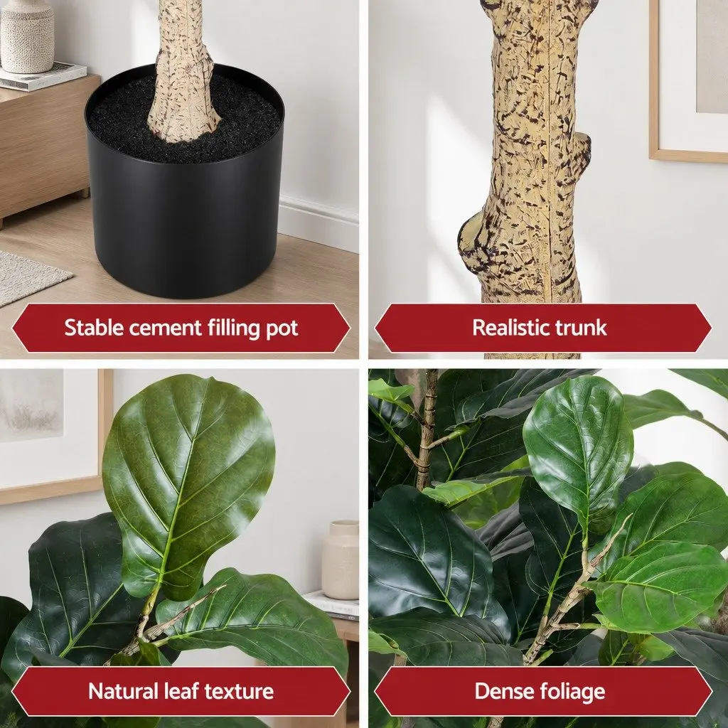 Artificial Fiddle Tree 180cm Faux Plant Greenery Indoor Decorative