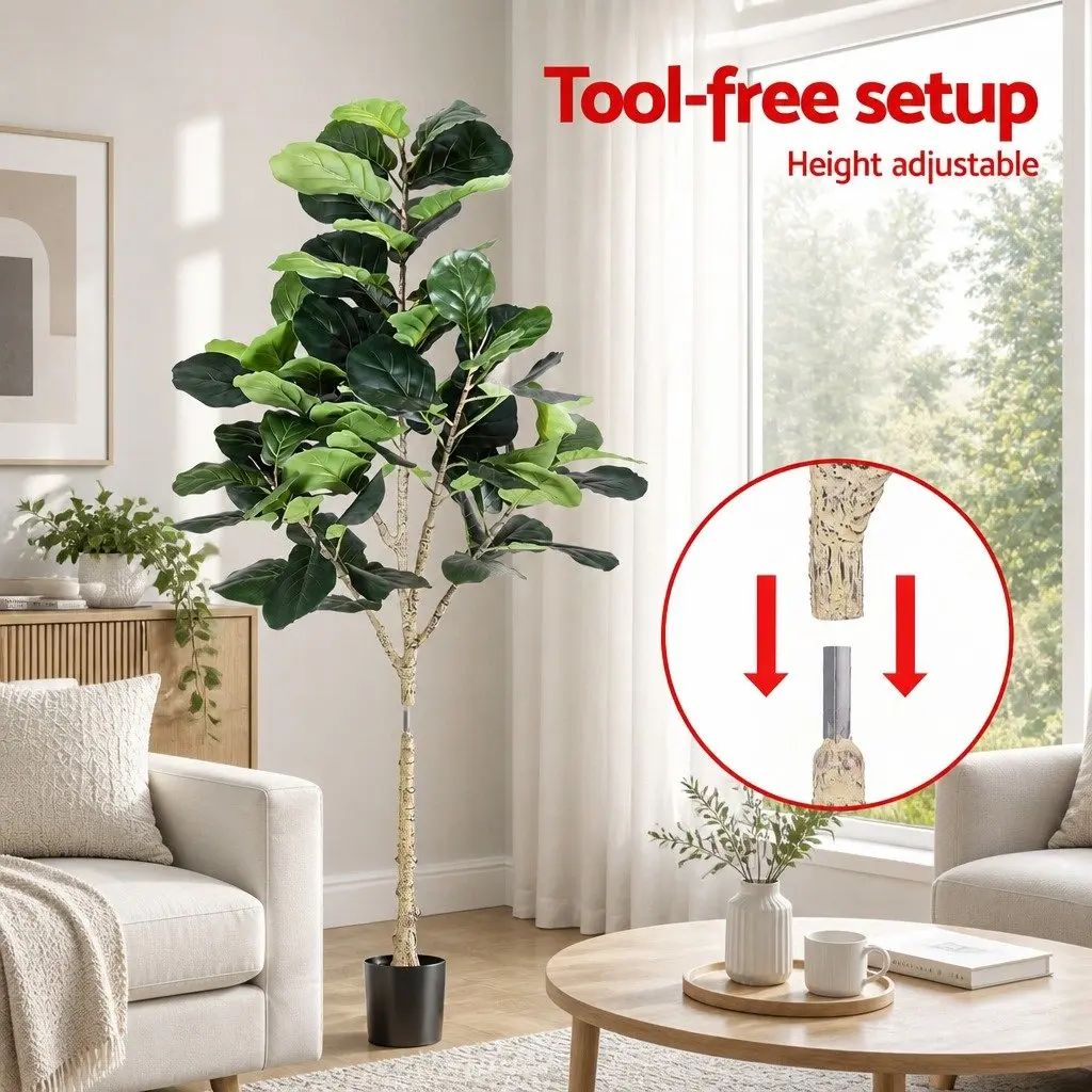 Artificial Fiddle Tree 180cm Faux Plant Greenery Indoor Decorative