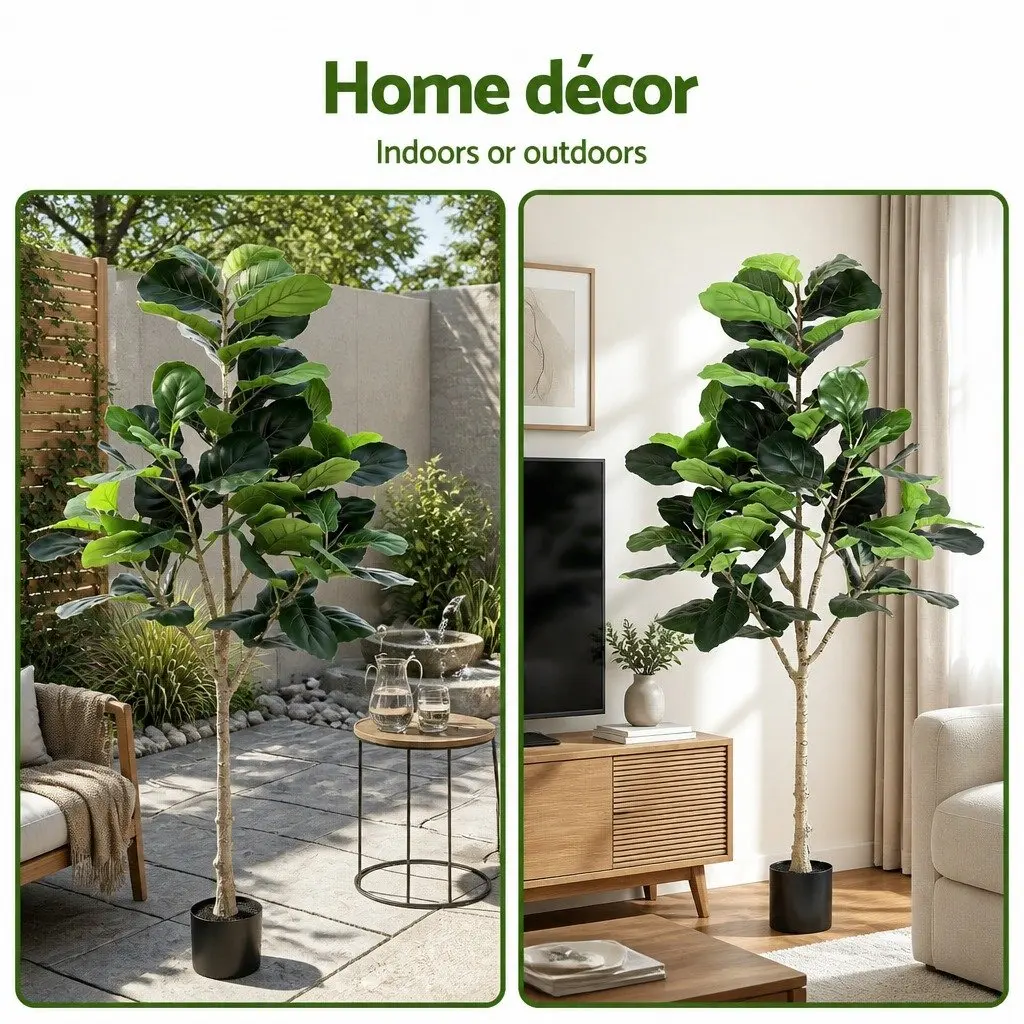 Artificial Fiddle Tree 180cm Faux Plant Greenery Indoor Decorative