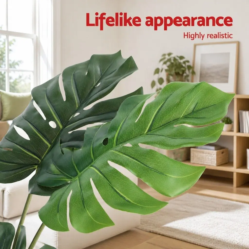 Artificial Tree Monstera Deliciosa 140cm Green Faux Plant Indoor Decorative