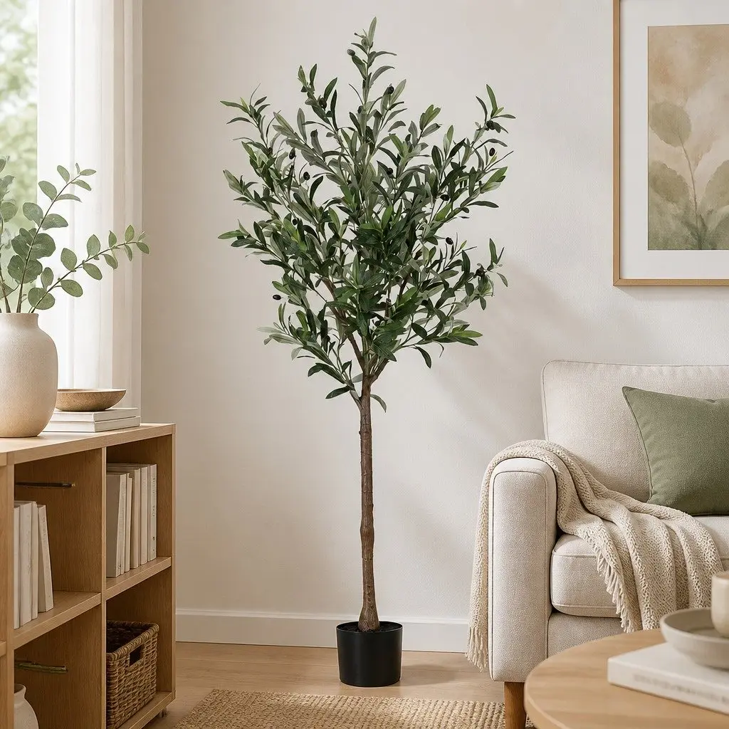 Artificial Tree Faux Olive 155cm Green Indoor Decor Lifelike Plant Home Decoration