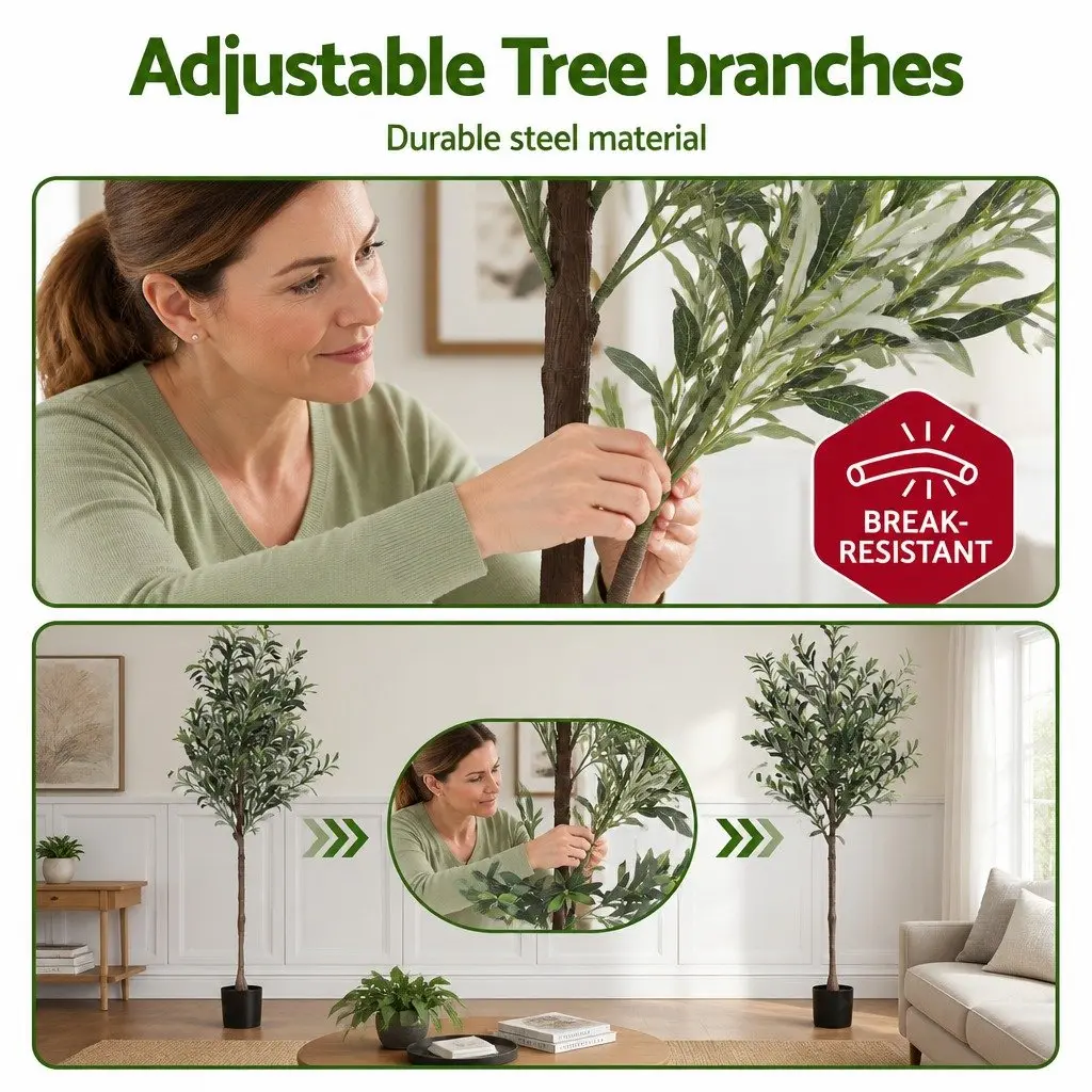 Artificial Tree Faux Olive 155cm Green Indoor Decor Lifelike Plant Home Decoration