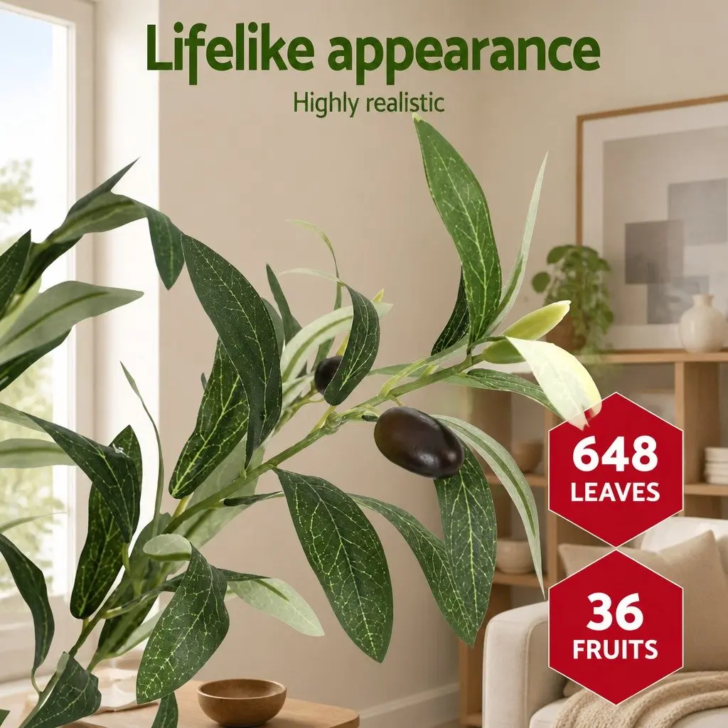 Artificial Tree Faux Olive 155cm Green Indoor Decor Lifelike Plant Home Decoration