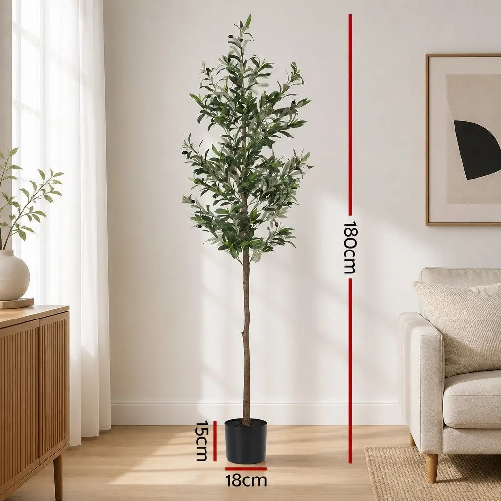 Artificial Olive Tree Faux Plant 180cm Green Realistic Foliage