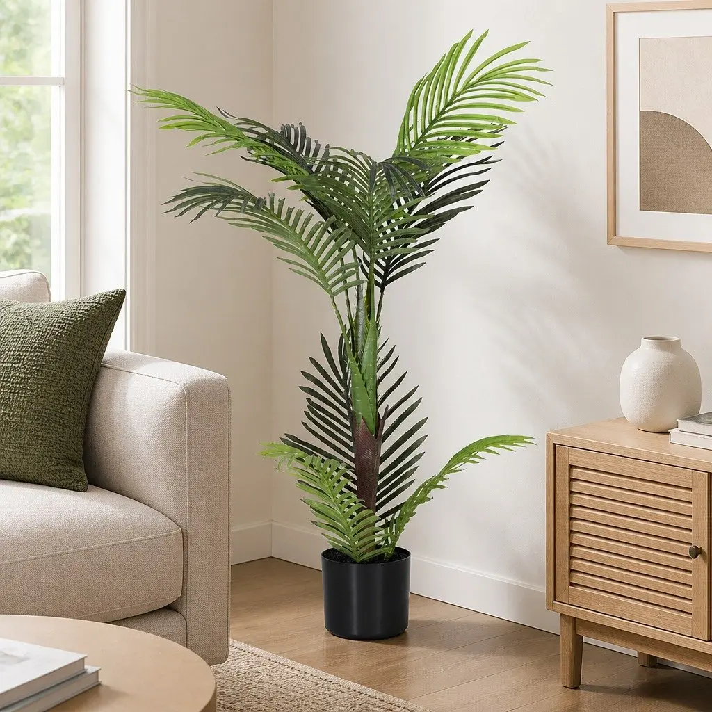 Artificial Palm Tree 100cm Faux Tropical Plant Green Indoor Outdoor Decor
