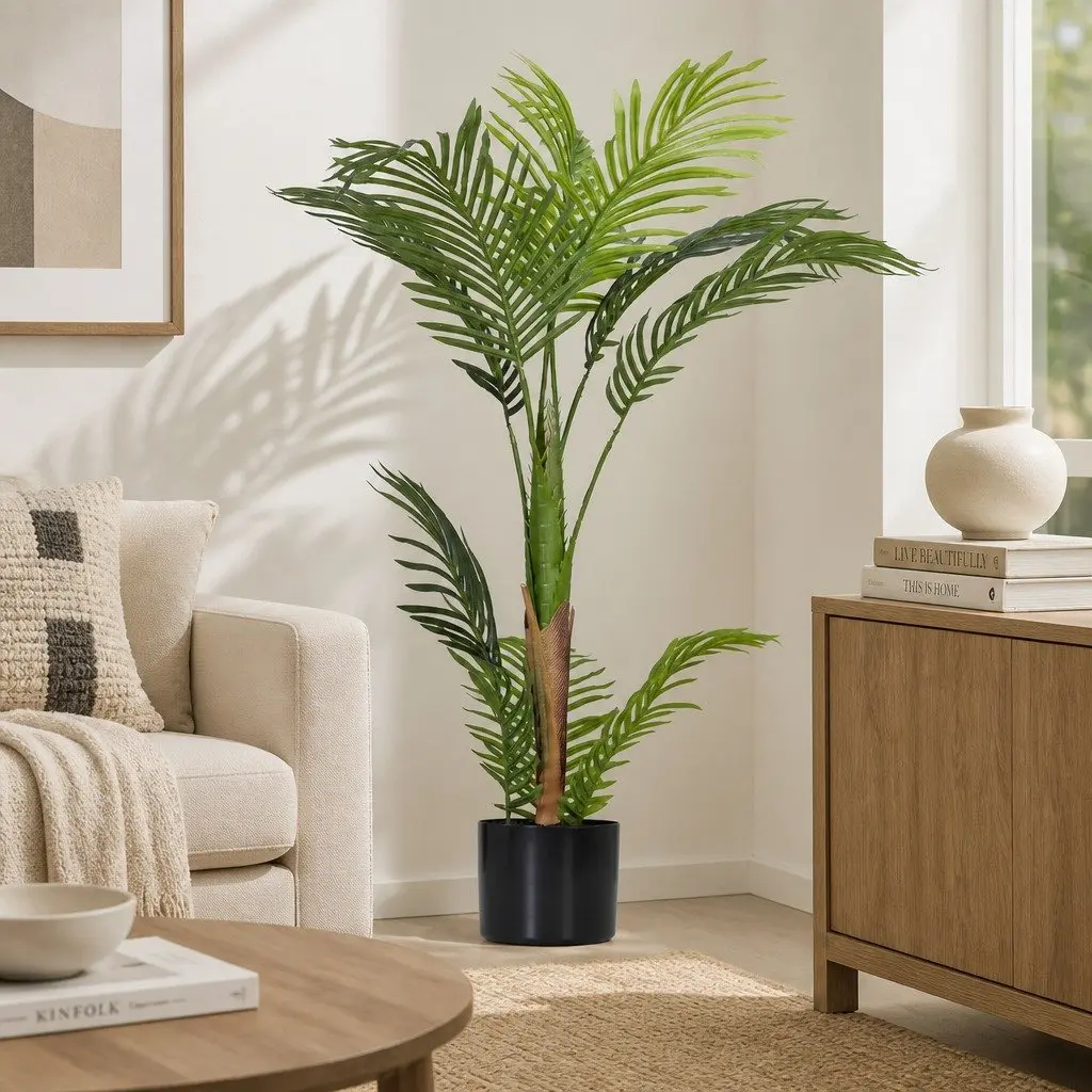 Artificial Palm Tree 100cm Faux Tropical Plant Green Indoor Outdoor Decor