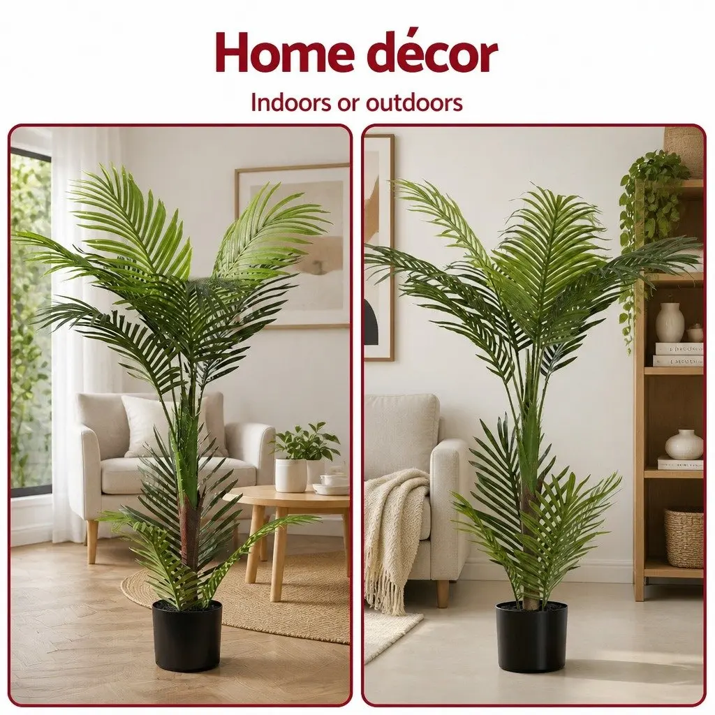 Artificial Palm Tree 100cm Faux Tropical Plant Green Indoor Outdoor Decor