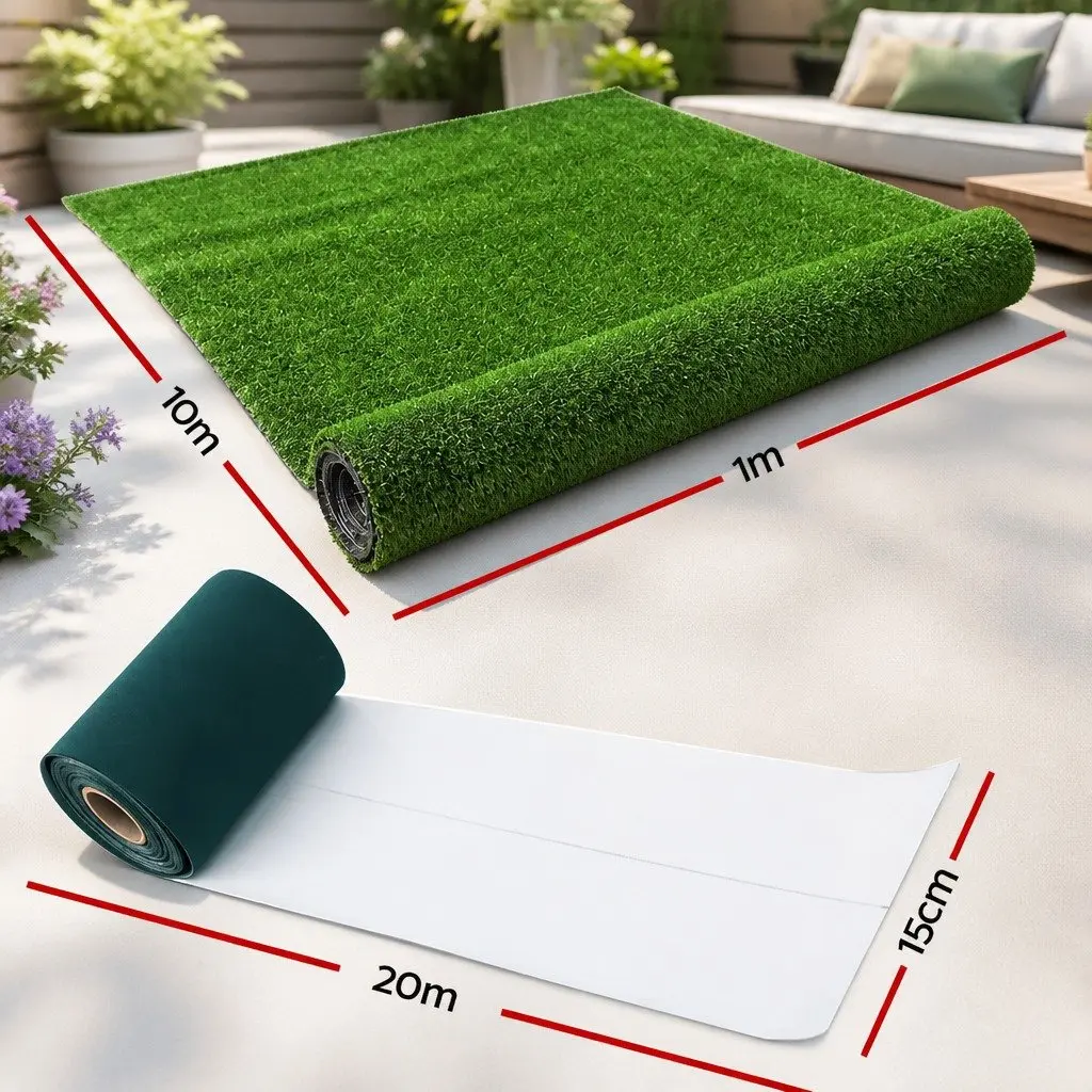 Synthetic Turf Roll Olive Green 2m x 10m 17mm Pile Durable Artificial Grass for Lawns Patios Backyards Balconies