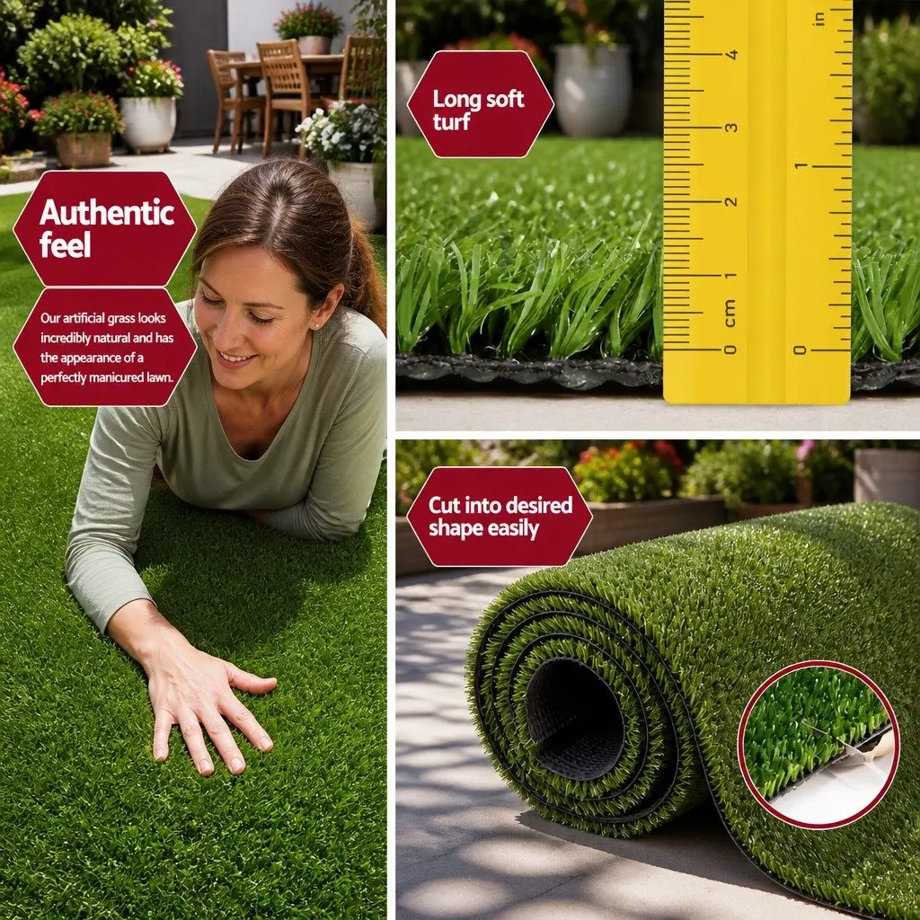 Synthetic Turf Artificial Grass Roll 20 SQM Olive Green 2m Wide 10m Long for Garden Patio Backyard Landscaping