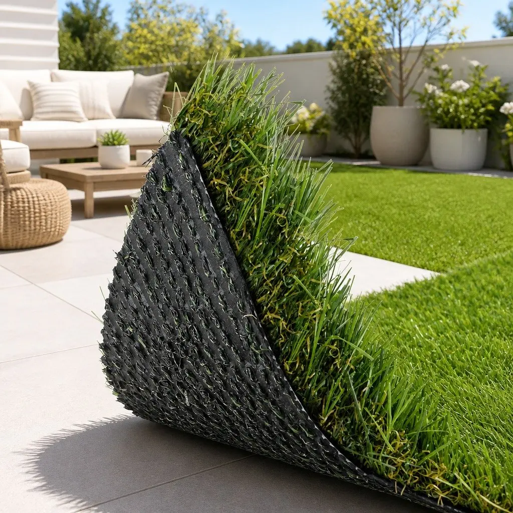 Synthetic Turf Artificial Grass 30mm Pile Height Polyethylene 1m x 20m Green Roll for Garden Patio Balcony Pool