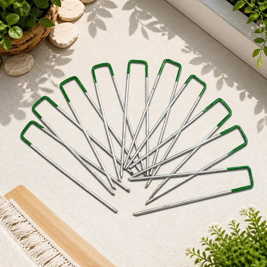 Synthetic Grass Pins 200pcs U-Shape Pegs Artificial Turf Lawn Garden Weed Mat