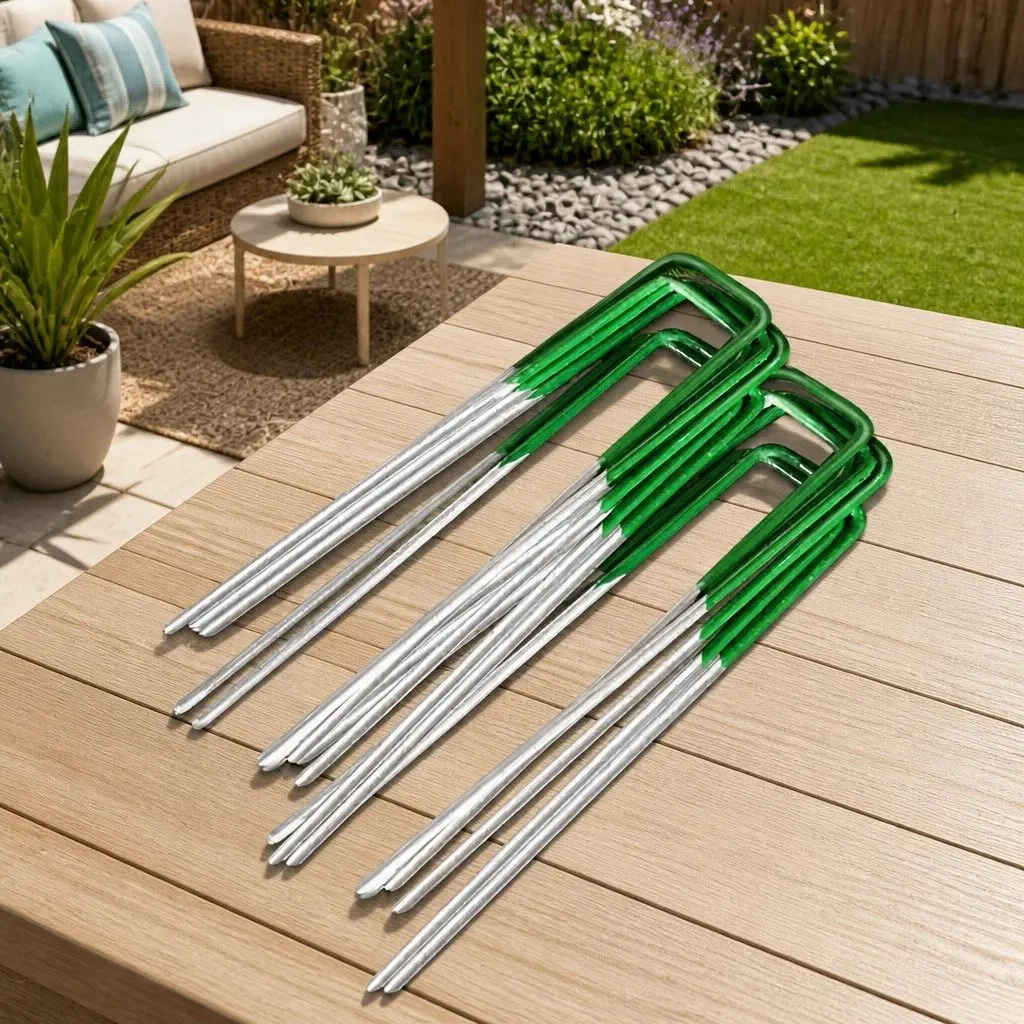 Synthetic Grass Pins Galvanized Steel 150mm U-Shape 200 Piece