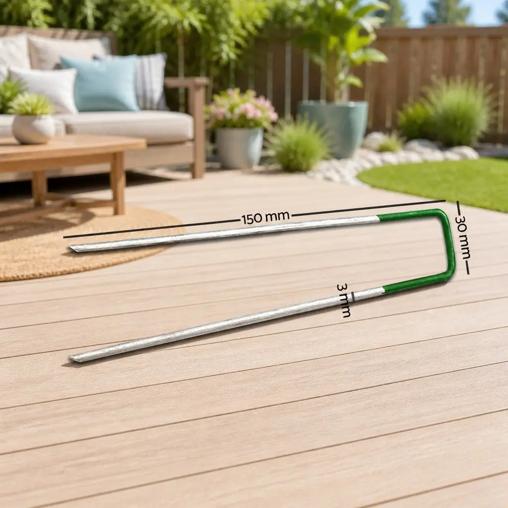 Synthetic Grass Pins Galvanized Steel 150mm U-Shape 200 Piece