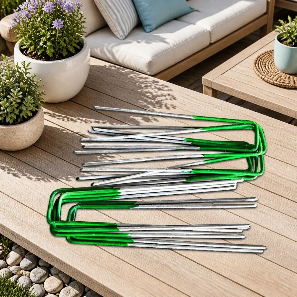 Synthetic Grass Pins Galvanized Steel 150mm U-Shape 200 Piece