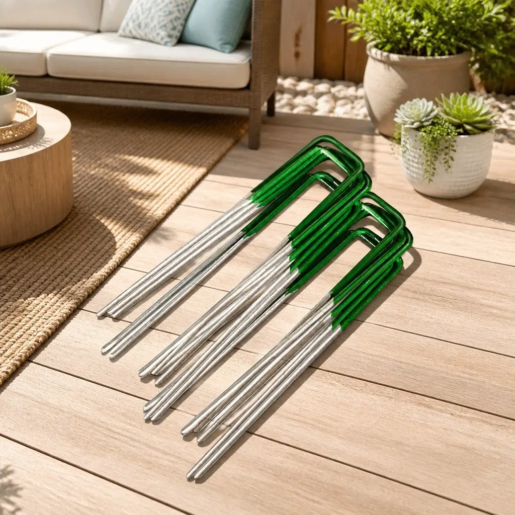 Synthetic Grass Pins Galvanized Steel 150mm U-Shape 200 Piece