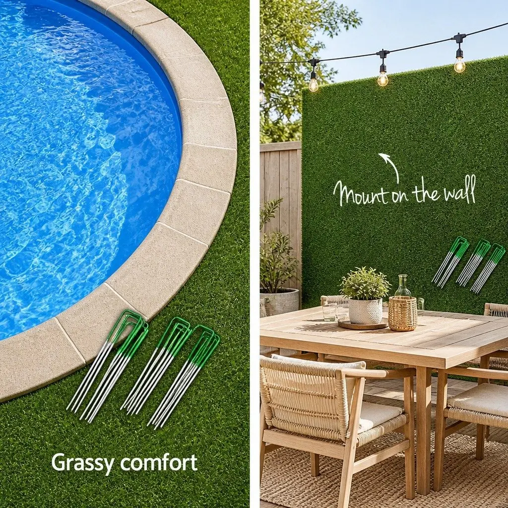 Synthetic Grass Pins U-Shape Pegs Galvanized Steel 150mm Green