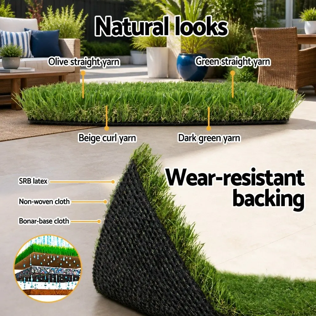 30mm Pile Height Synthetic Turf for Various Settings