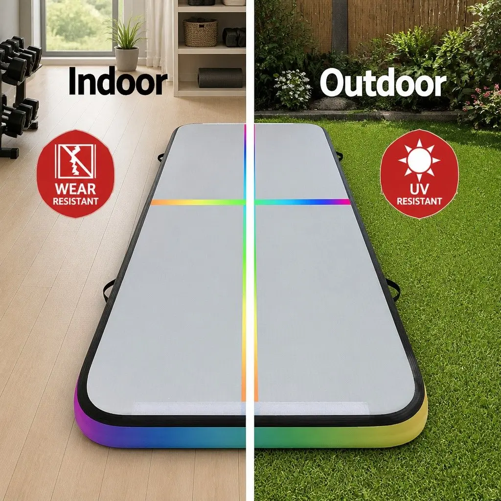 Air Track Gymnastics Mat Inflatable 3M 1000-Denier Double-Wall Fabric Multiple Colours