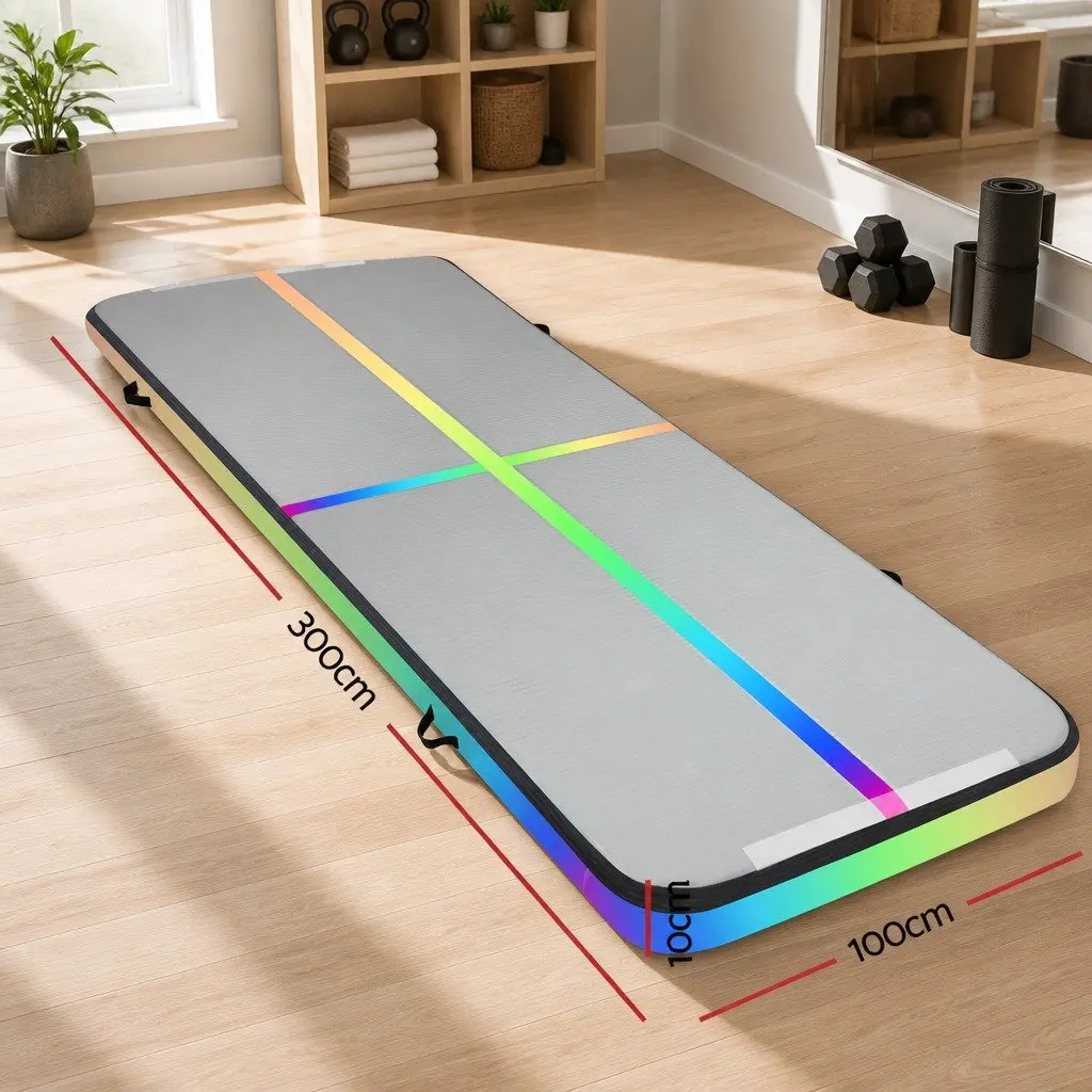 Air Track Inflatable Gymnastics Mat 3M Drop-Stitched 1000-Denier Double-Wall Fabric Anti-Slip Wear-Resistant Surface
