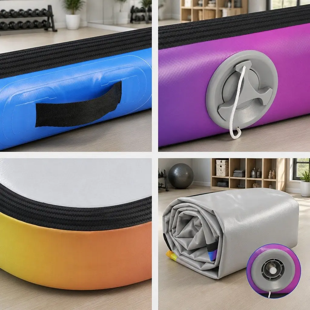 Air Track Inflatable Gymnastics Mat 3M Drop-Stitched 1000-Denier Double-Wall Fabric Anti-Slip Wear-Resistant Surface