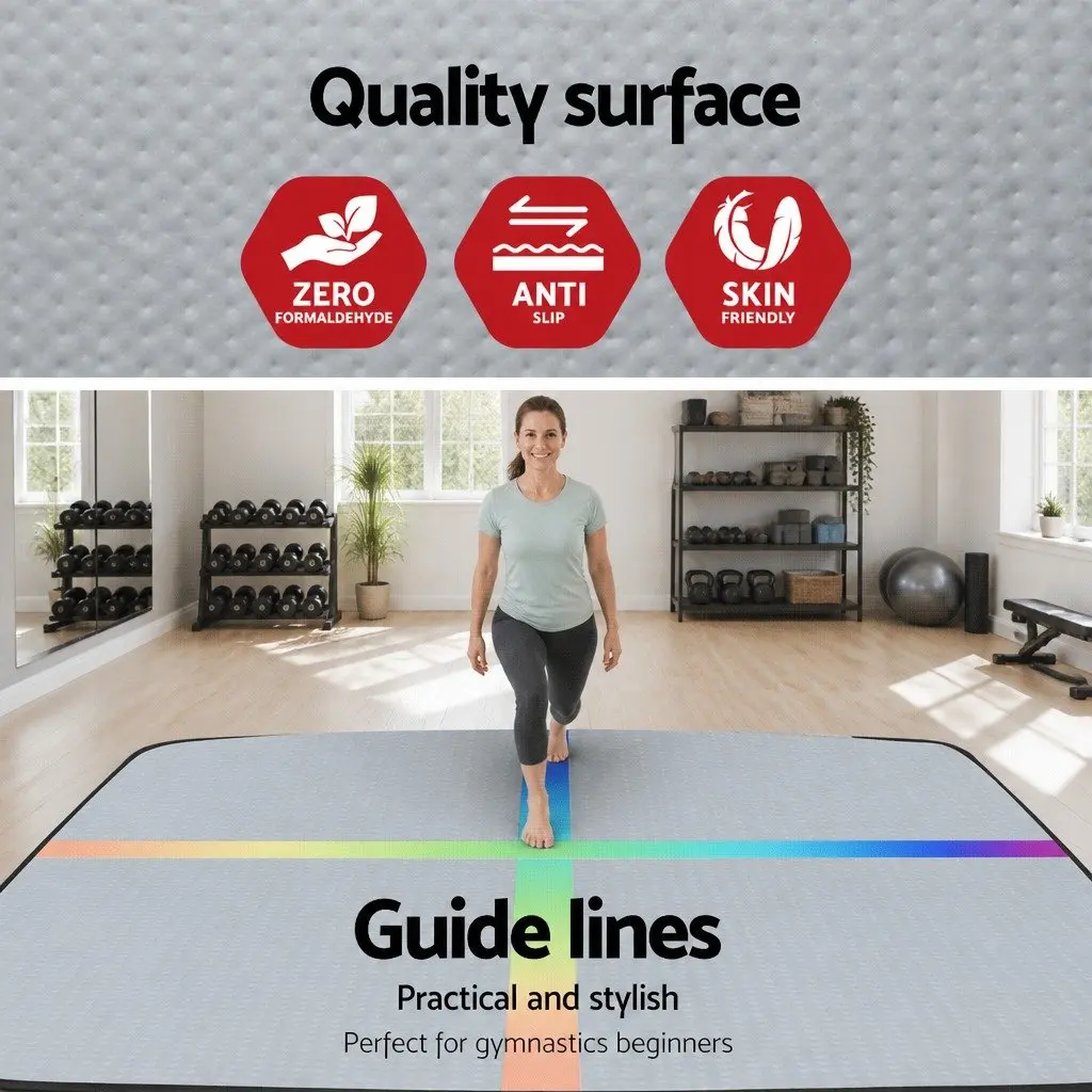 Air Track Inflatable Gymnastics Mat 3M Drop-Stitched 1000-Denier Double-Wall Fabric Anti-Slip Wear-Resistant Surface